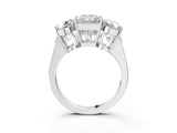 Platinum Three-Stone Princess Diamond Engagement Ring with Prong Setting on a Classic Band_6