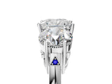 Platinum Three-Stone Princess Diamond Engagement Ring with Prong Setting on a Classic Band_8
