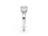 Platinum Three-Stone Princess and Princess Cut Diamond Ring with Channel Band and Four-Prong Setting_18