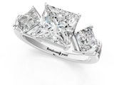 Platinum Three-Stone Princess and Princess Cut Diamond Ring with Channel Band and Four-Prong Setting_63