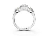 Platinum Three-Stone Princess and Princess Cut Diamond Ring with Channel Band and Four-Prong Setting_65