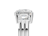 Platinum Three-Stone Radiant Cut Cut Classic Band Prong Setting Ring_12