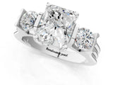 Platinum Three-Stone Radiant Cut Cut Classic Band Prong Setting Ring_8