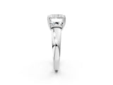Platinum Three-Stone Radiant Cut Diamond Ring with Channel Set Band and Four-Prong Setting_2