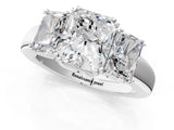 Platinum Three-Stone Radiant Cut Diamond Ring with Channel Set Band and Four-Prong Setting_25