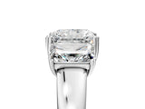 Platinum Three-Stone Radiant Cut Diamond Ring with Channel Set Band and Four-Prong Setting_5