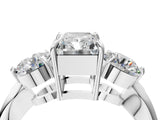 Platinum Three-Stone Radiant Diamond Channel Set Engagement Ring with Prong Setting_15