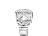 Platinum Three-Stone Radiant and Princess Cut Diamond Ring with Channel Band and Four-Prong Setting_21