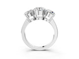 Platinum Three-Stone Round Cut Diamond Ring with Channel Set Band and Four-Prong Setting_21