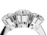 Platinum Three-Stone Round Cut Diamond Ring with Channel Set Band and Four-Prong Setting_22