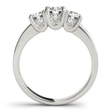 Platinum Three-Stone Round Diamond Channel-Set Band with Prong Setting 1