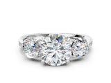 Platinum Three-Stone Round Diamond Channel Set Engagement Ring with Prong Setting_11
