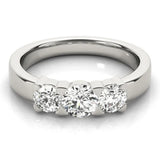 Platinum Three-Stone Round Diamond Classic Band with Prong Setting 1