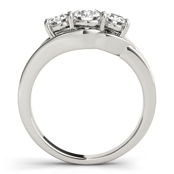 Platinum Three-Stone Round Diamond Split Shank Prong Setting Ring