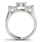 Platinum Three-Stone 6.14 Carat D VVS1 Round Diamond Trellis Engagement Ring with Channel-Set Band