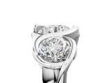 Platinum Three-Stone Round Diamond Wave Band with Bezel Setting_19
