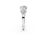 Platinum Three-Stone Round and Princess Cut Diamond Ring with Channel Band and Four-Prong Setting_50
