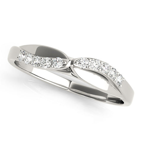 Platinum Twist Pave Round Diamond Infinity Band with Channel Setting