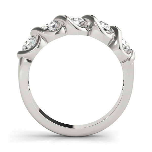 Platinum Twist Prong Round Diamond Eternity Band 1