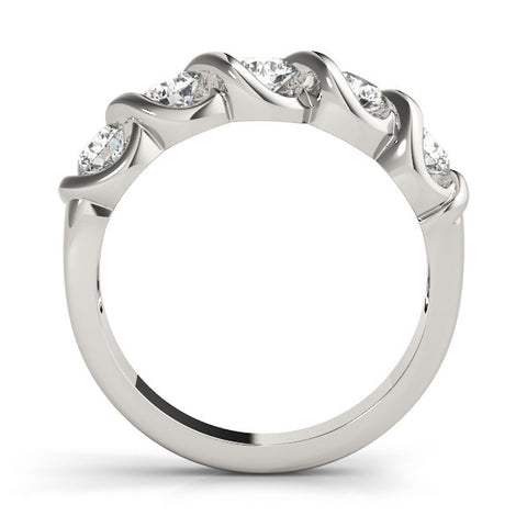 Platinum Twist Prong Round Diamond Eternity Band 1