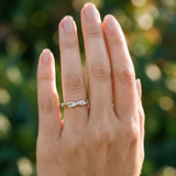 Platinum Twisted Pavé Round Diamond Infinity Band