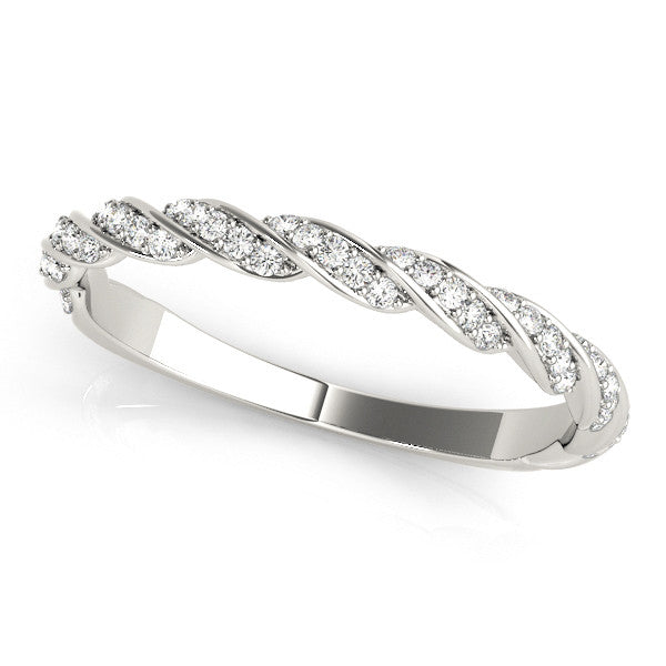 Platinum Twisted Pave Round Diamond Eternity Band with Shared Prong Setting 1