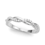 Platinum Twisted Pave Round Diamond Infinity Band with Channel Setting