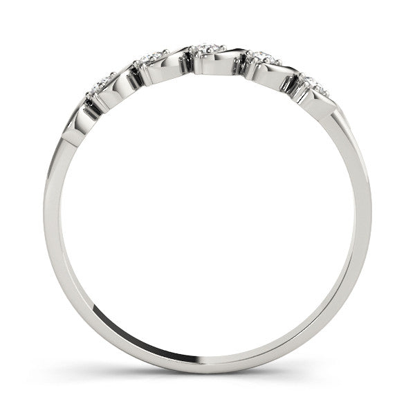 Platinum Twisted Prong Round Diamond Channel Band 1