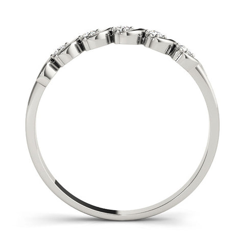 Platinum Twisted Prong Round Diamond Channel Band 1