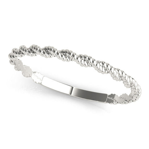 Platinum Twisted Rope Solitaire Band with Round Stone and Bezel Setting 1