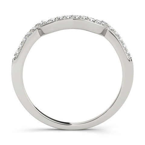 Platinum U-Shaped Pavé Round Diamond Contour Band 1