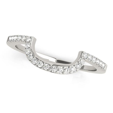 Platinum U-Shaped Pavé Round Diamond Contour Band