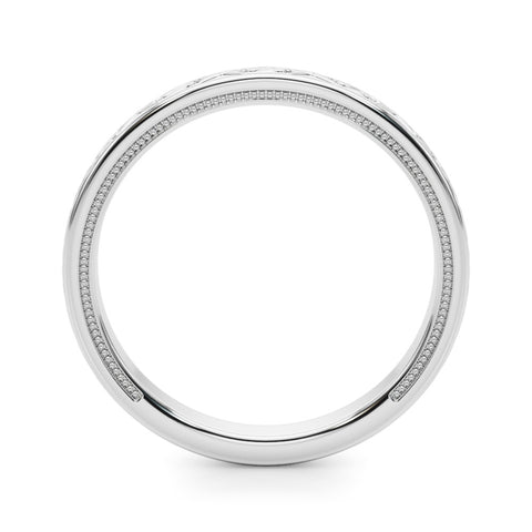 Platinum Vintage Engraved Milgrain Band 1