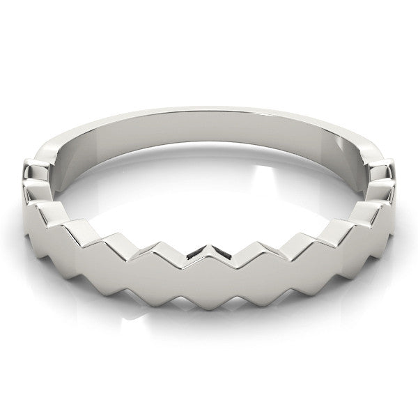 Platinum Zigzag Chevron Band with No Stone 2