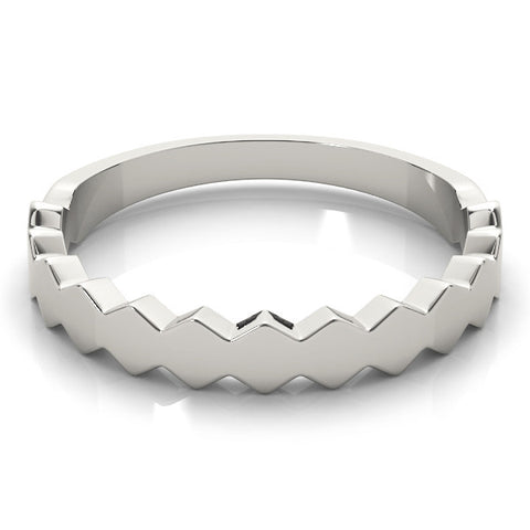 Platinum Zigzag Chevron Band with No Stone 2