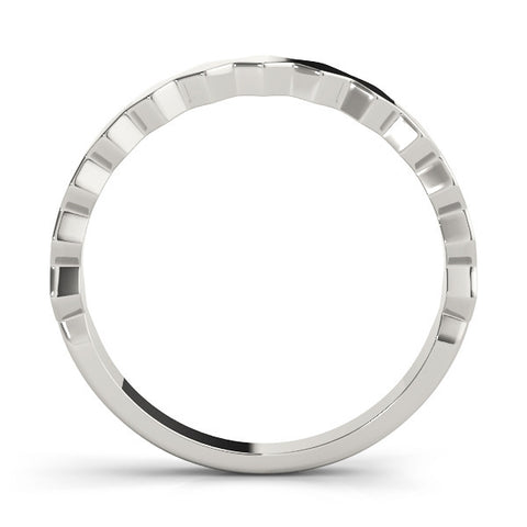 Platinum Zigzag Chevron Band with No Stone