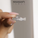 Platinum radiant cut diamond eternity band with channel set_14