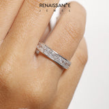 Platinum radiant cut diamond eternity band with channel set_16