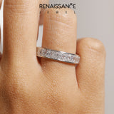 Platinum radiant cut diamond eternity band with channel set_17