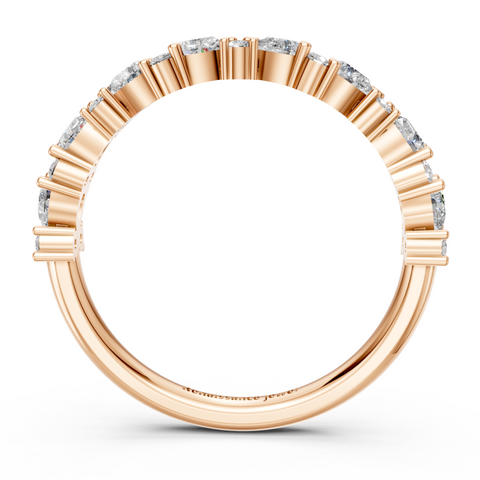 Rose Gold Pear & Round Diamond Wedding Band 2