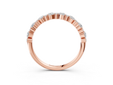 Rose Gold Pear & Round Diamond Wedding Band_97
