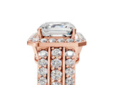 Rose gold 0.5 Carat Asscher Cut Halo  Ring with Split Shank and Four-Prong Setting_5