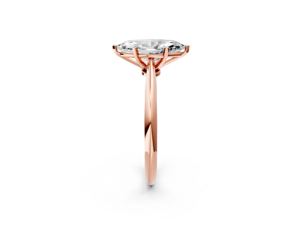 0.5 Carat Marquise Cut Rose gold Diamond Solitaire Engagement Ring with Classic Band and Four-Prong Setting