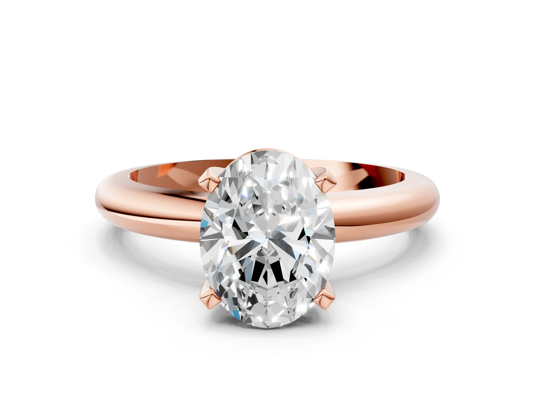 Rose gold 0.5 Carat Oval Cut  Solitaire Engagement Ring with Round Band and Four-Prong Setting_120