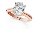 Rose gold 0.5 Carat Oval Cut  Solitaire Engagement Ring with Round Band and Four-Prong Setting_121