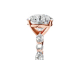Rose gold 0.5 Carat Round Cut  Solitaire with Side Stones on a Pavé Band and Four-Prong Setting_17