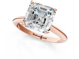 Rose gold 1 Carat Asscher Cut  Solitaire Engagement Ring with Classic Band and Four-Prong Setting_13