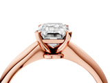Rose gold 1 Carat Emerald Cut  Solitaire Engagement Ring with Classic Band and Four-Prong Setting_16