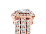 Rose gold 1 Carat Pear Cut Halo  Ring with Split Shank and Four-Prong Setting_5