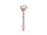 Rose gold 1.5 Carat Asscher Cut  Solitaire with Side Stones on a Pavé Band and Four-Prong Setting_26